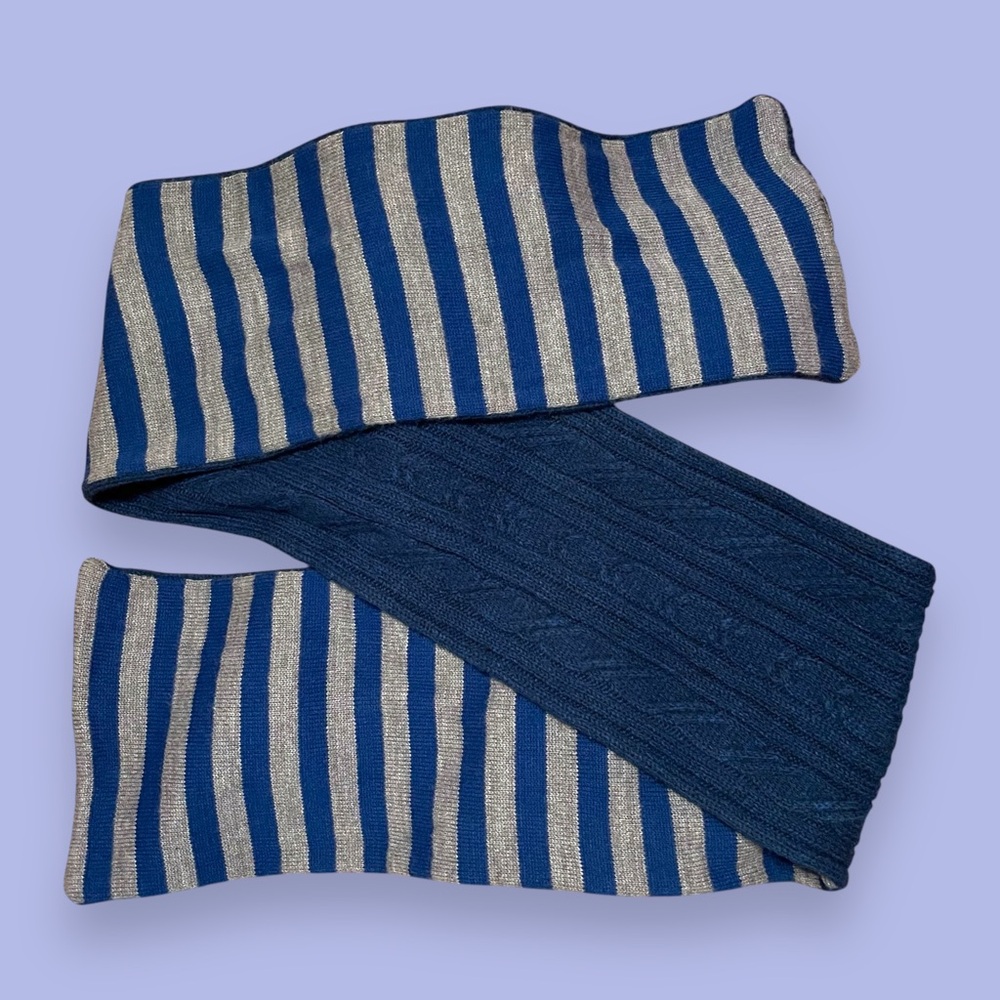 Striped Blue and Gray Scarf